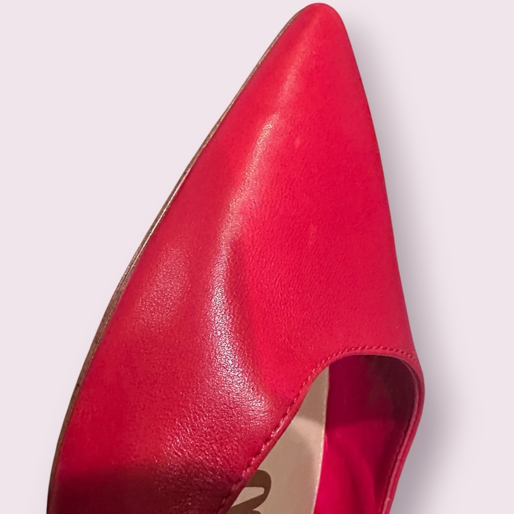 Sam Edelman Red Pointed-Toe Hope Heels with Clear Strap Size 9.5 - Picture 7 of 12